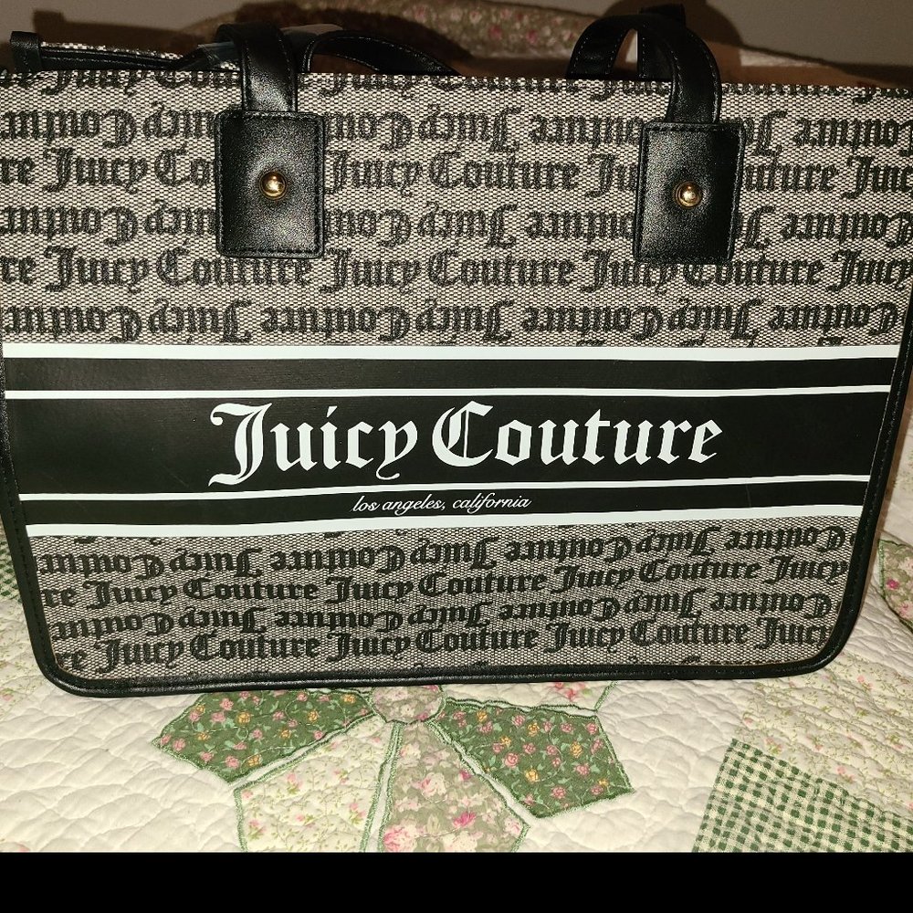 Juicy Couture Fashionista Tote, Black Beige, NWT! JC